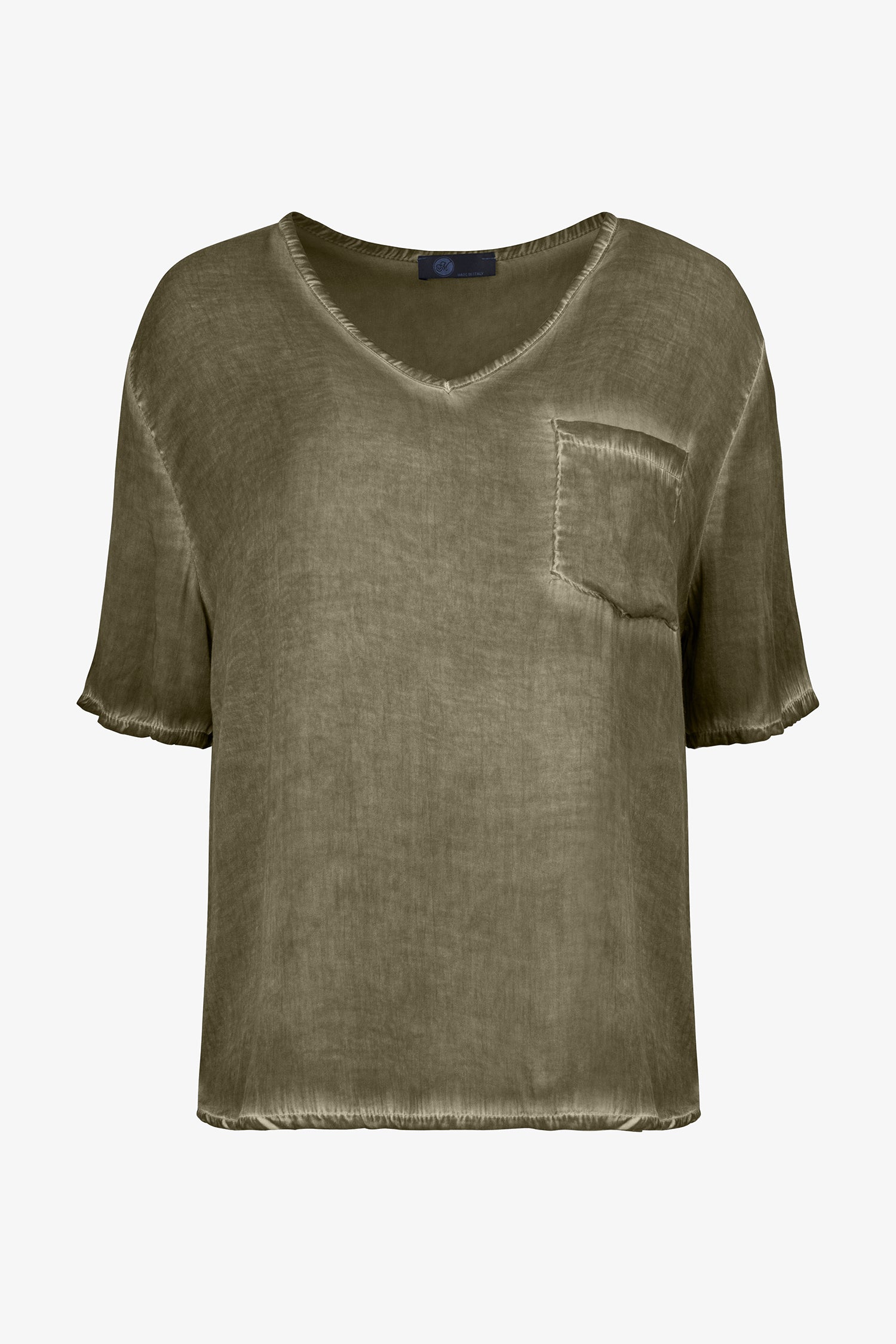 Raw Edge Satin Pocket Tee