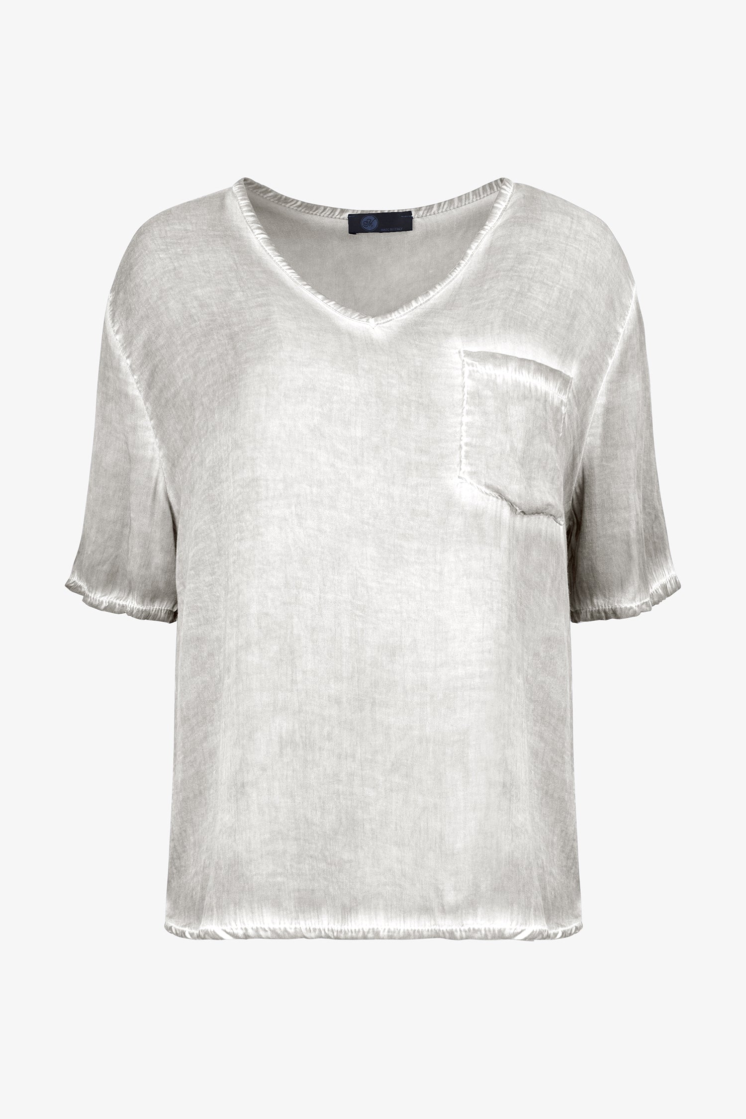 Raw Edge Satin Pocket Tee