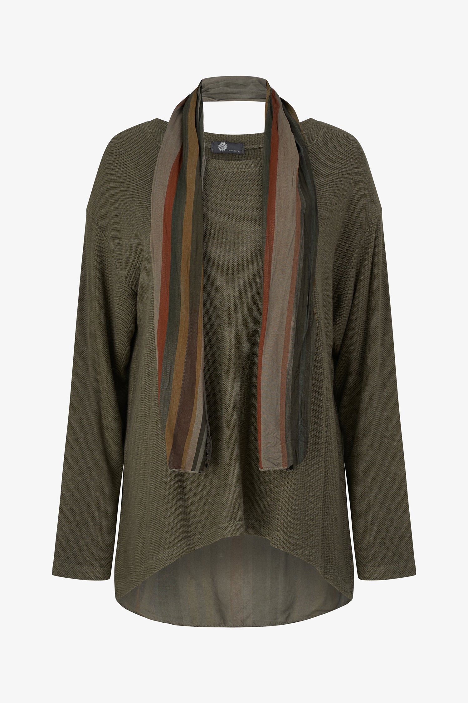 Striped Scarf Detail Top