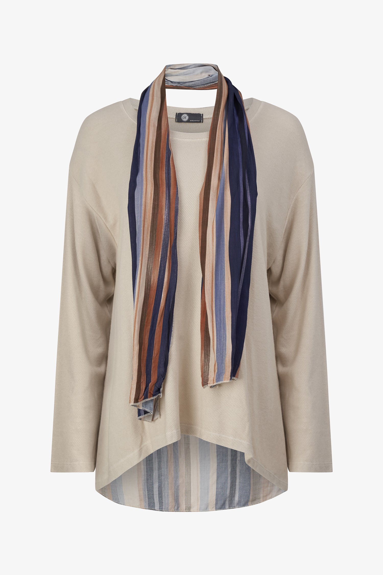 Striped Scarf Detail Top