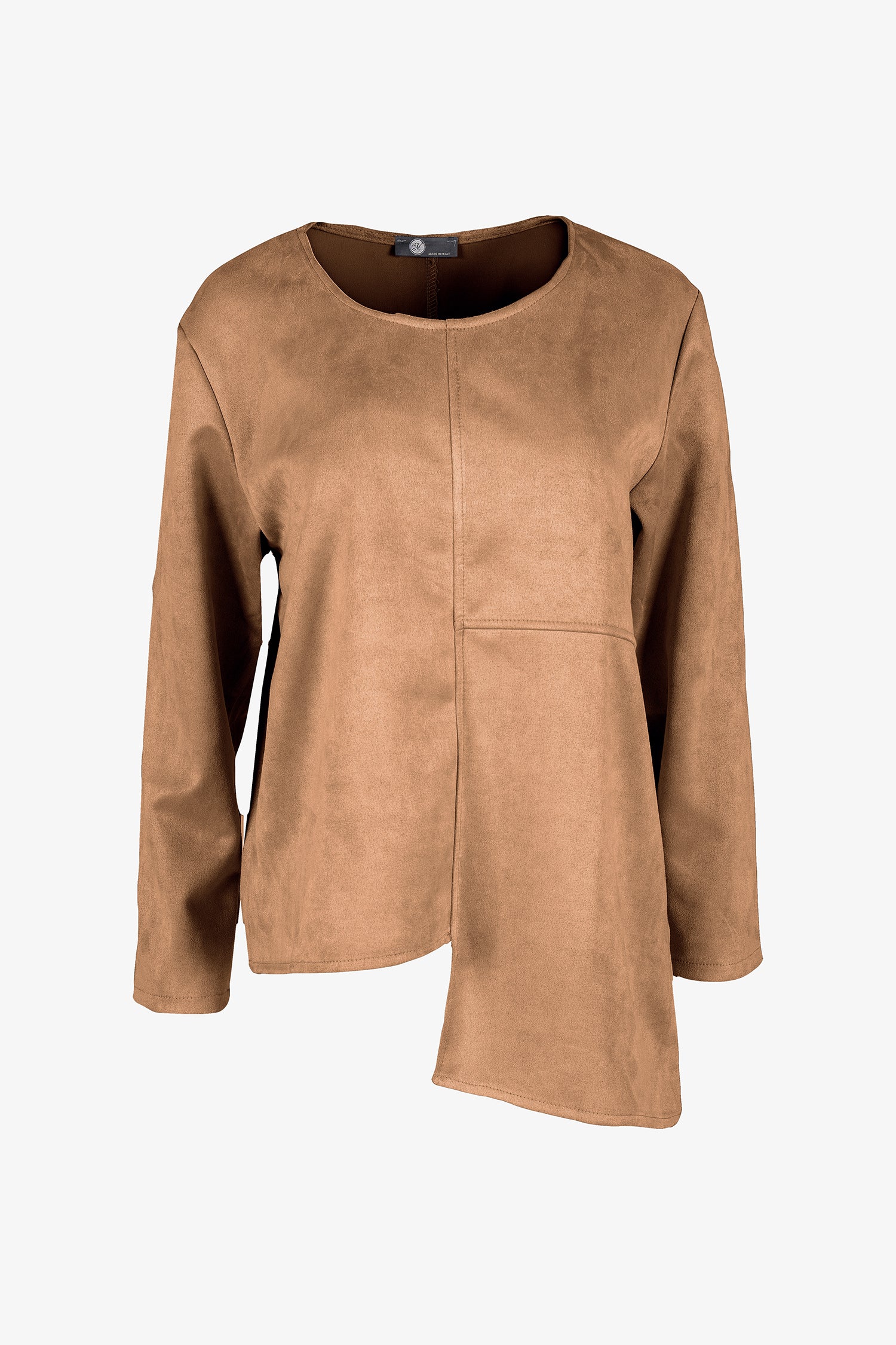 Asymmetric Hem Suede Top