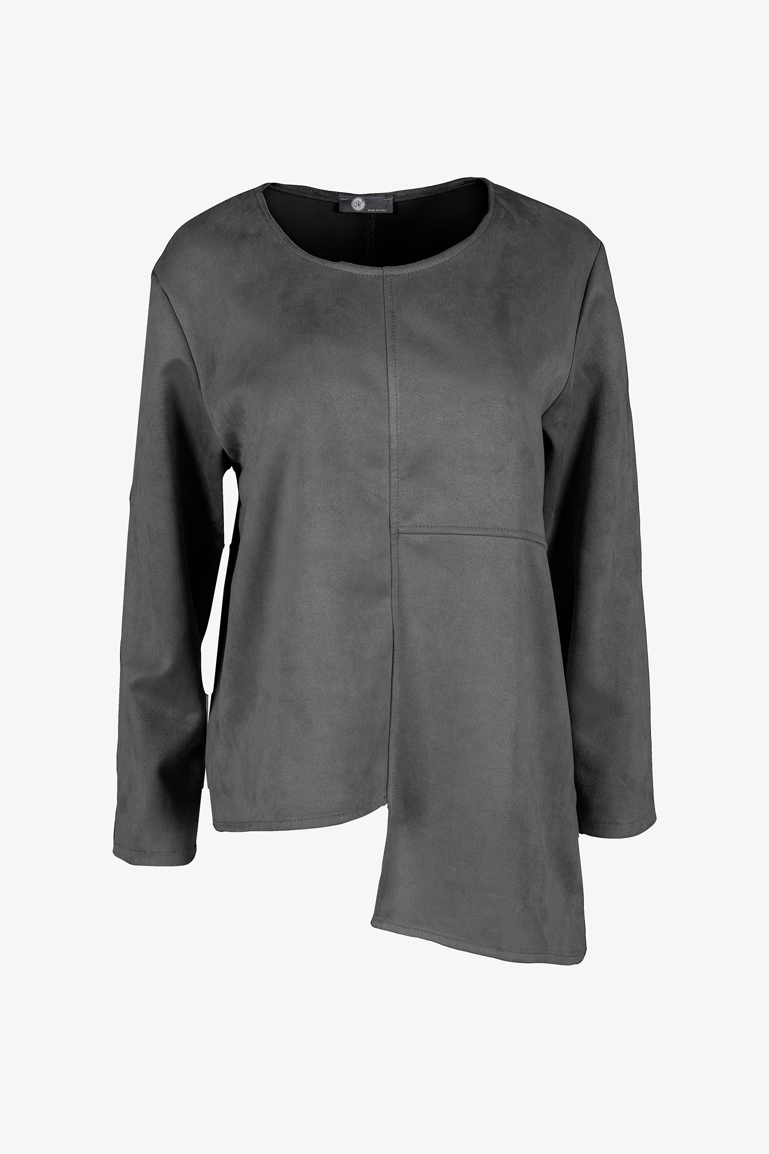 Asymmetric Hem Suede Top