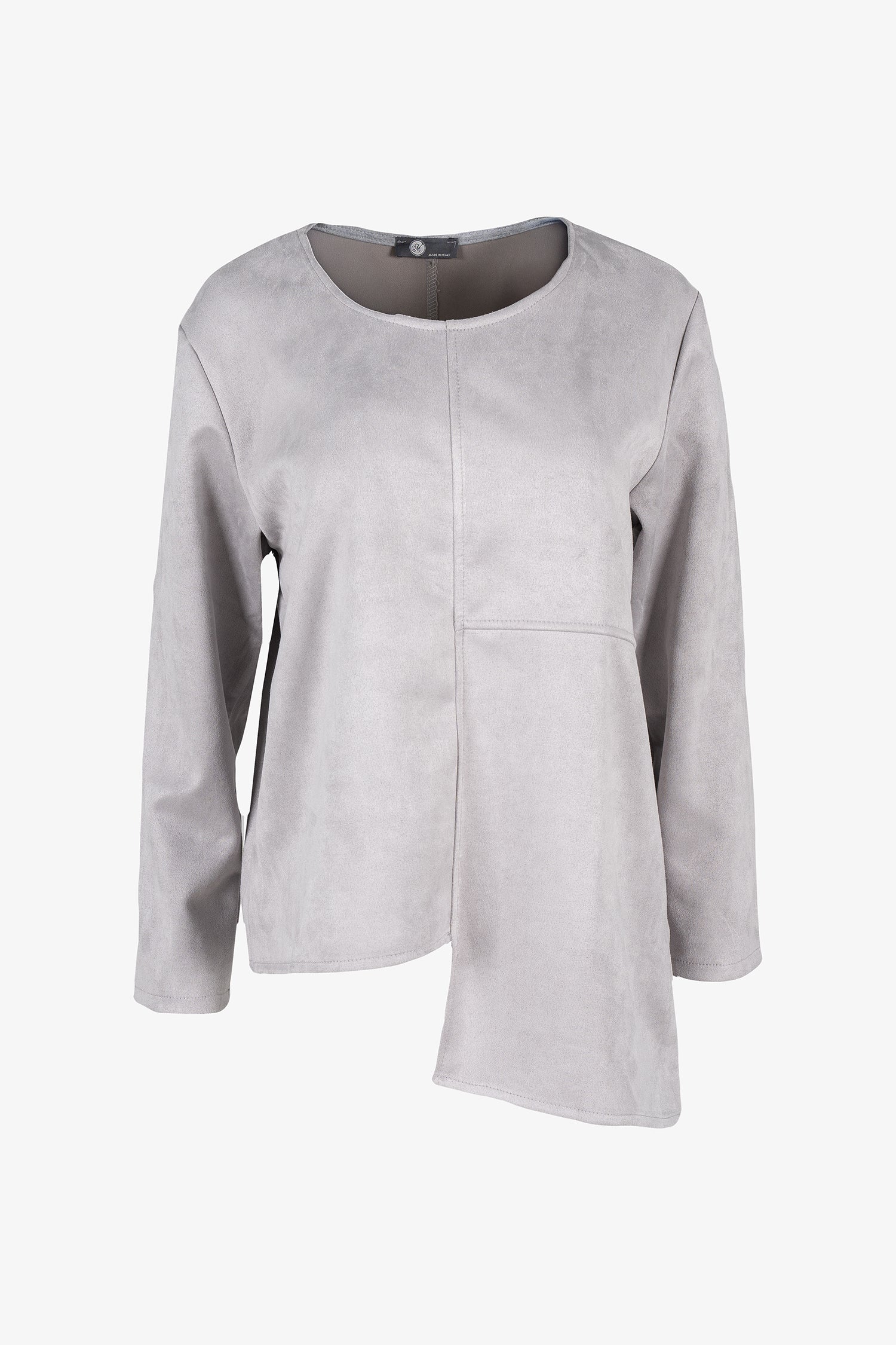 Asymmetric Hem Suede Top
