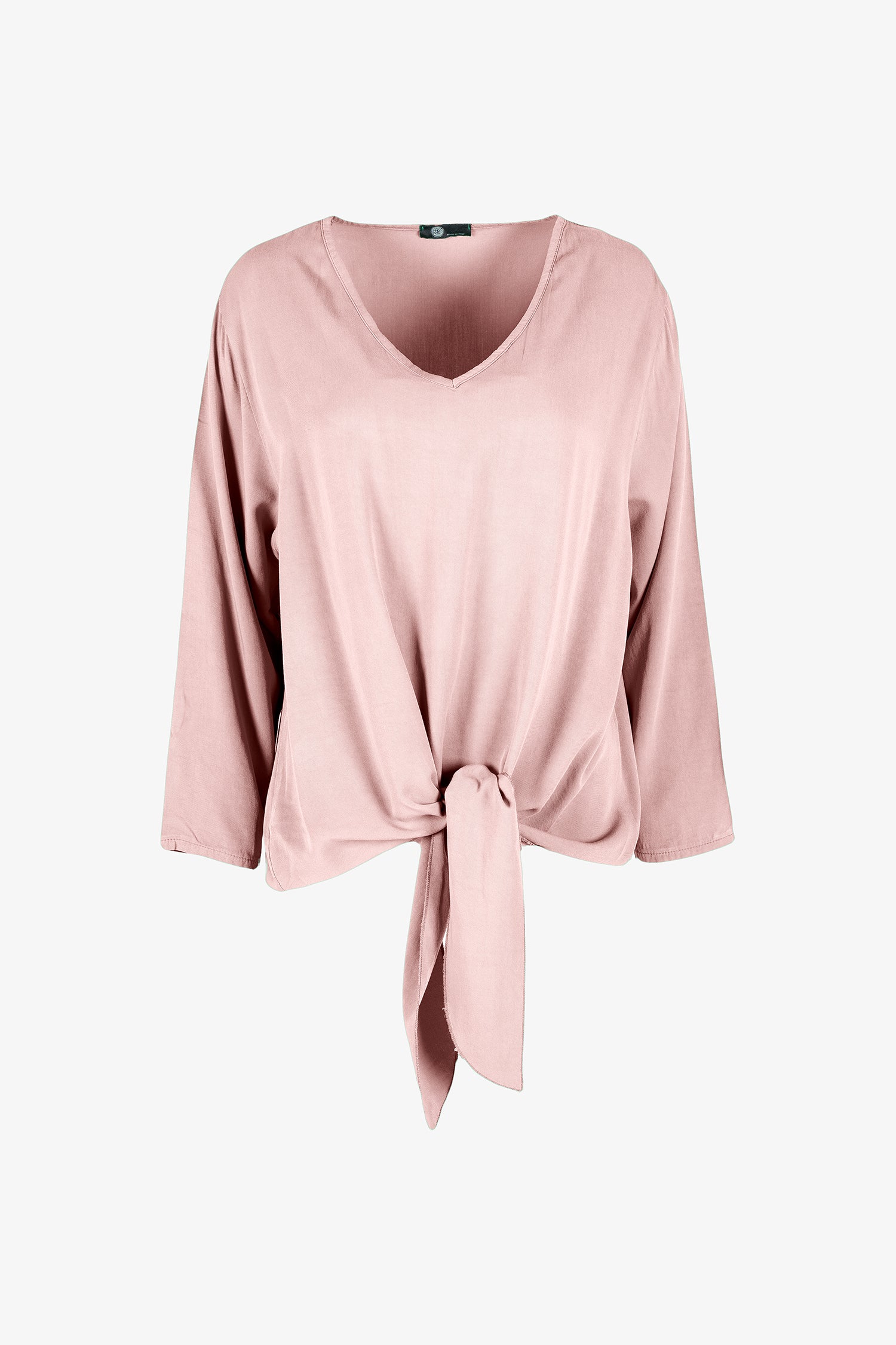 Front Tie V-Neck Blouse