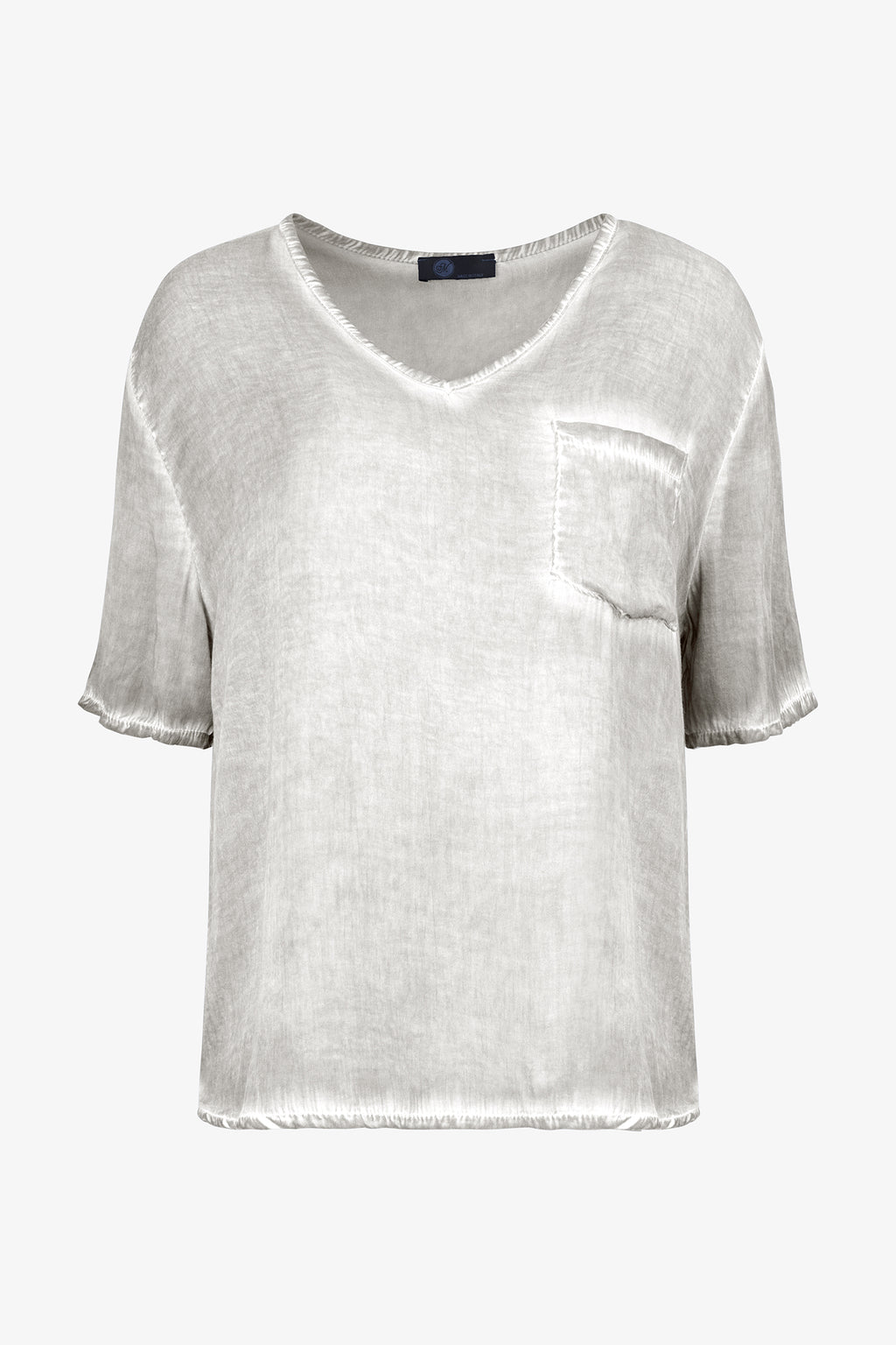 Raw Edge Satin Pocket Tee
