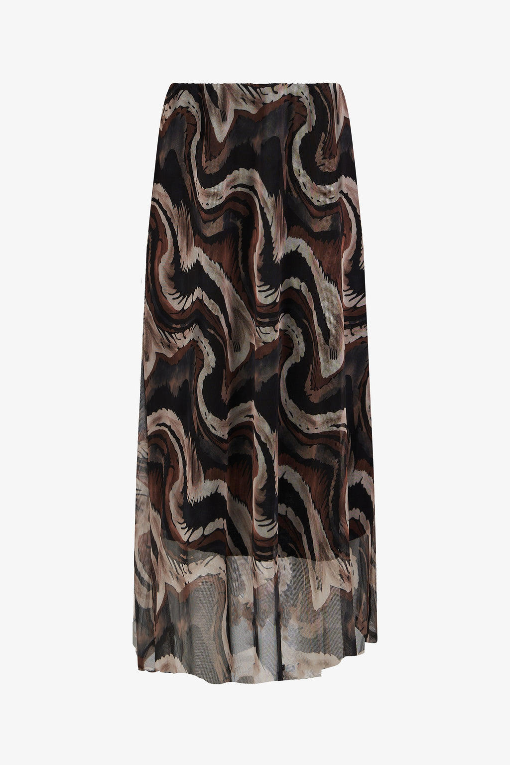Abstract Print Mesh Skirt