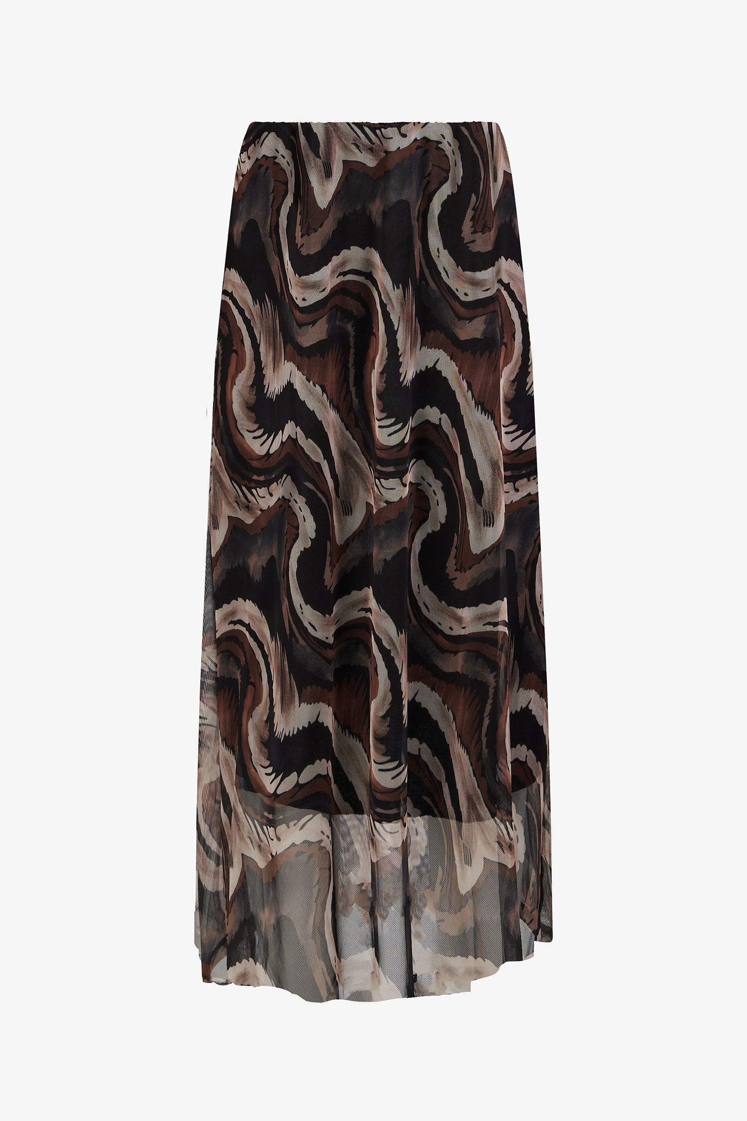 Abstract Print Mesh Skirt