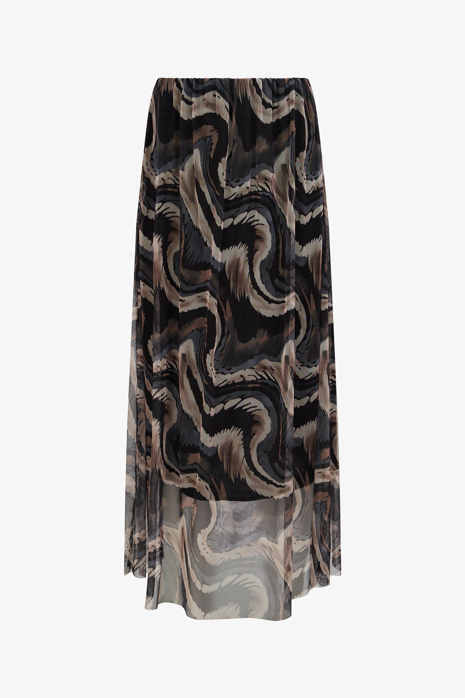 Abstract Print Mesh Skirt