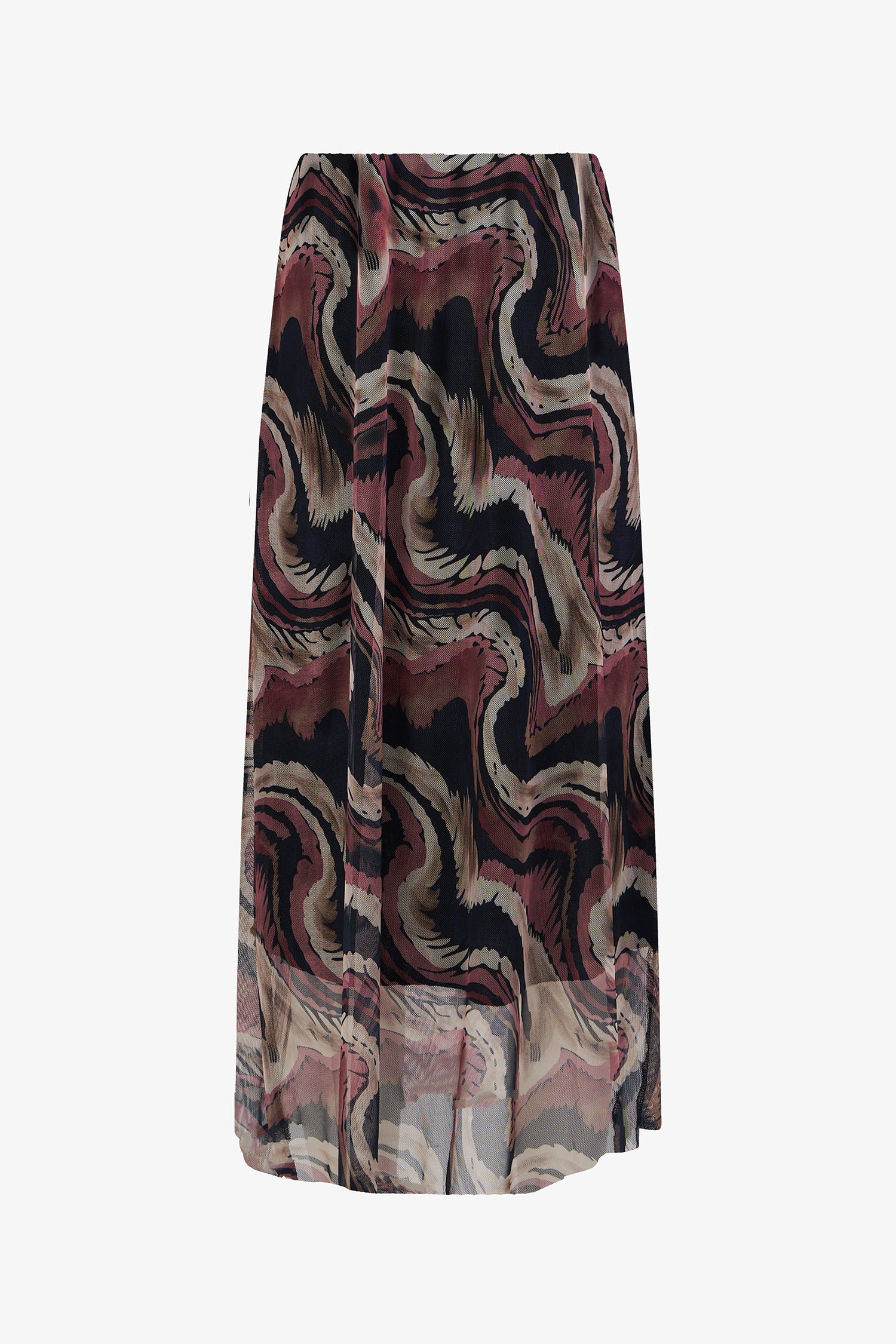 Abstract Print Mesh Skirt