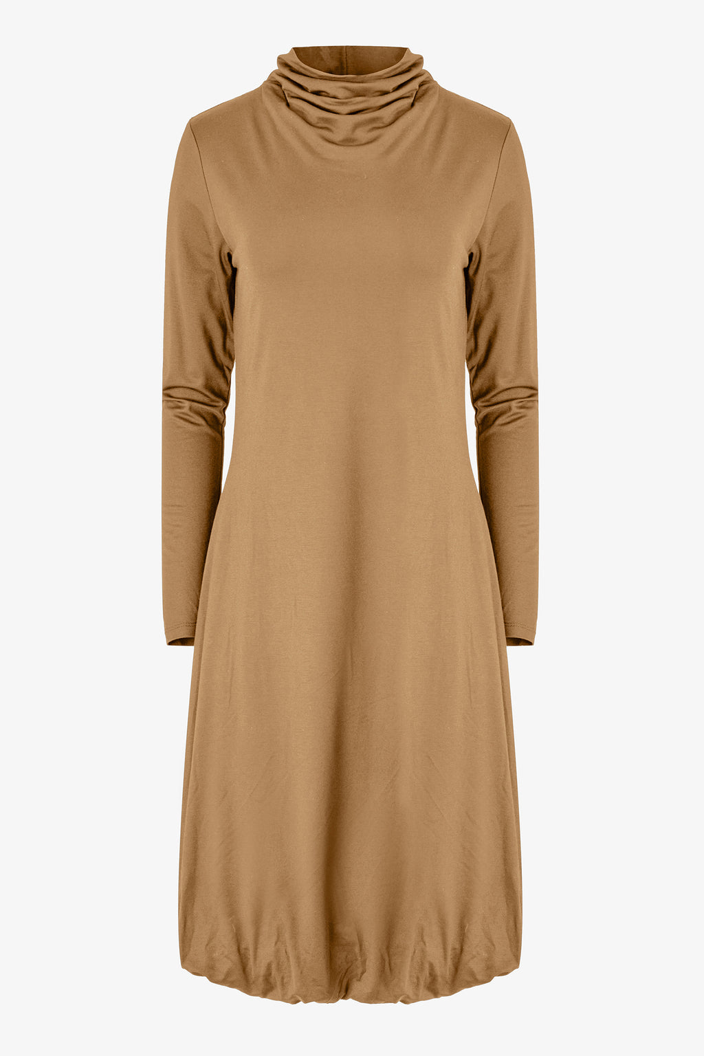 Draped Collar Jersey Dress