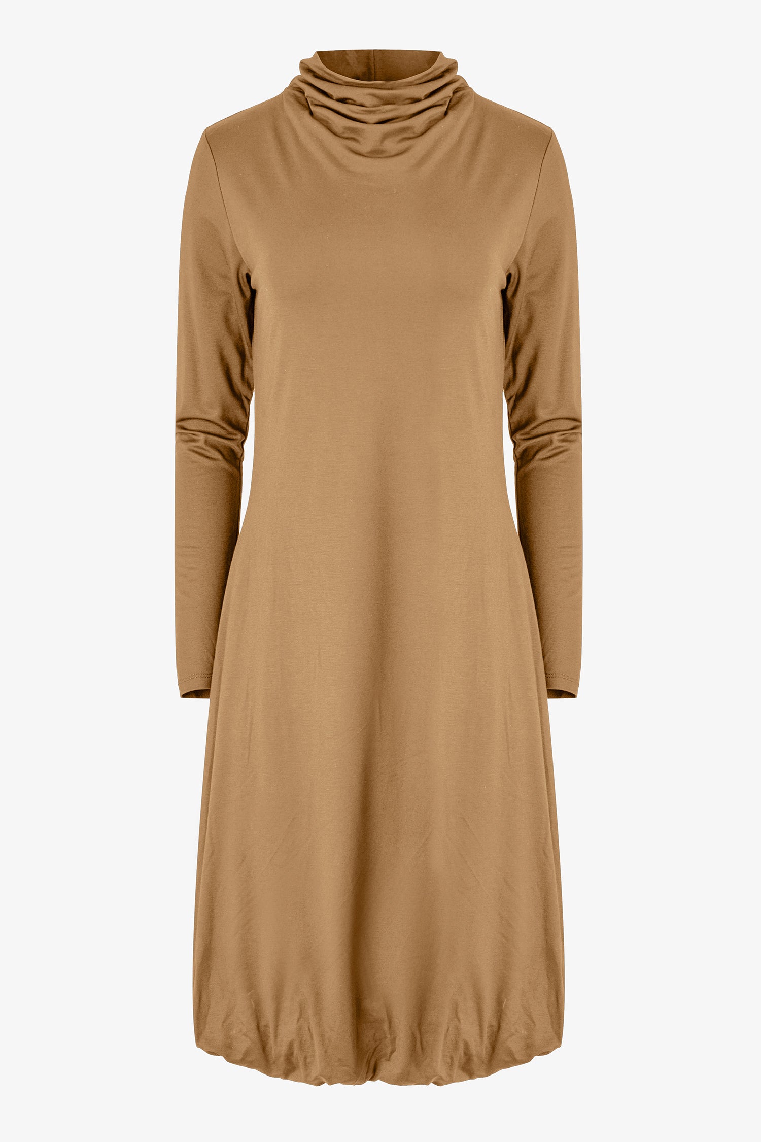 Draped Collar Jersey Dress