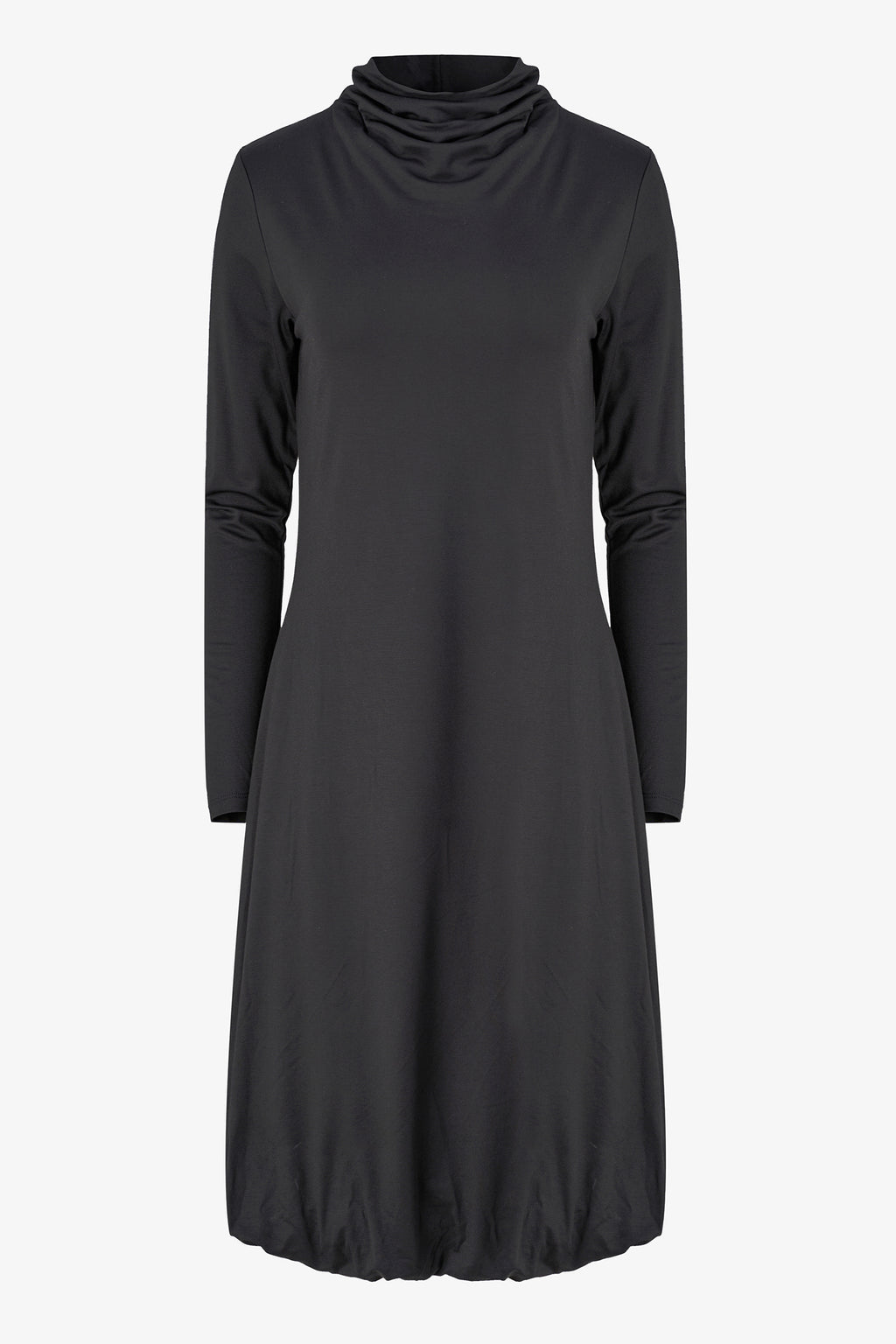 Draped Collar Jersey Dress