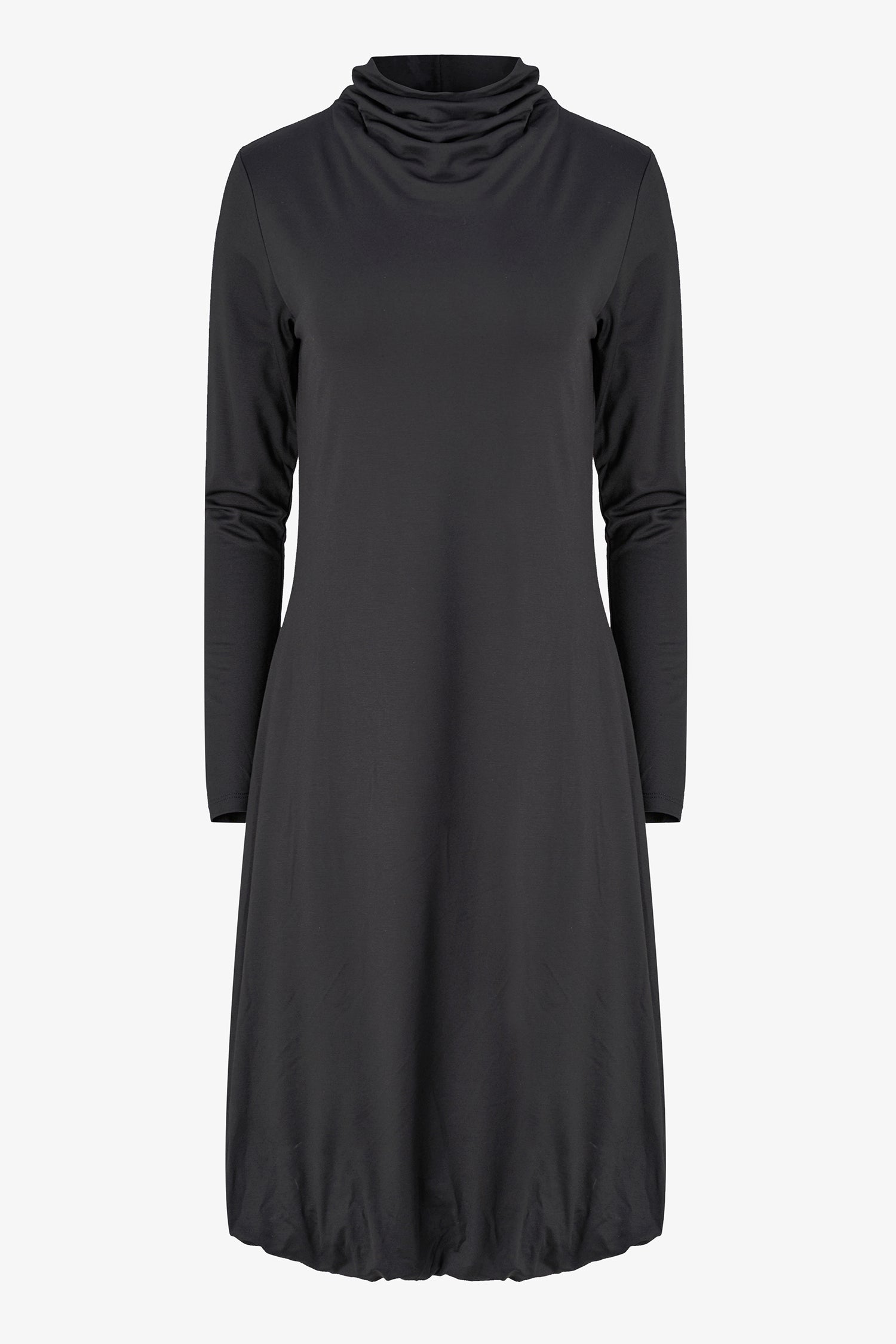 Draped Collar Jersey Dress