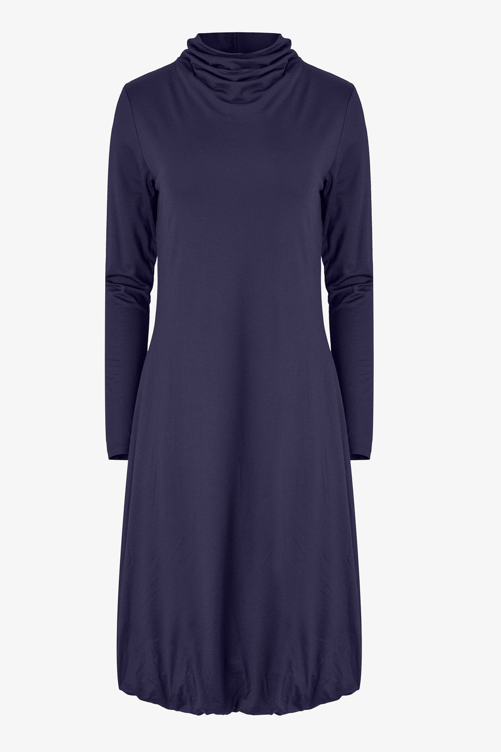 Draped Collar Jersey Dress