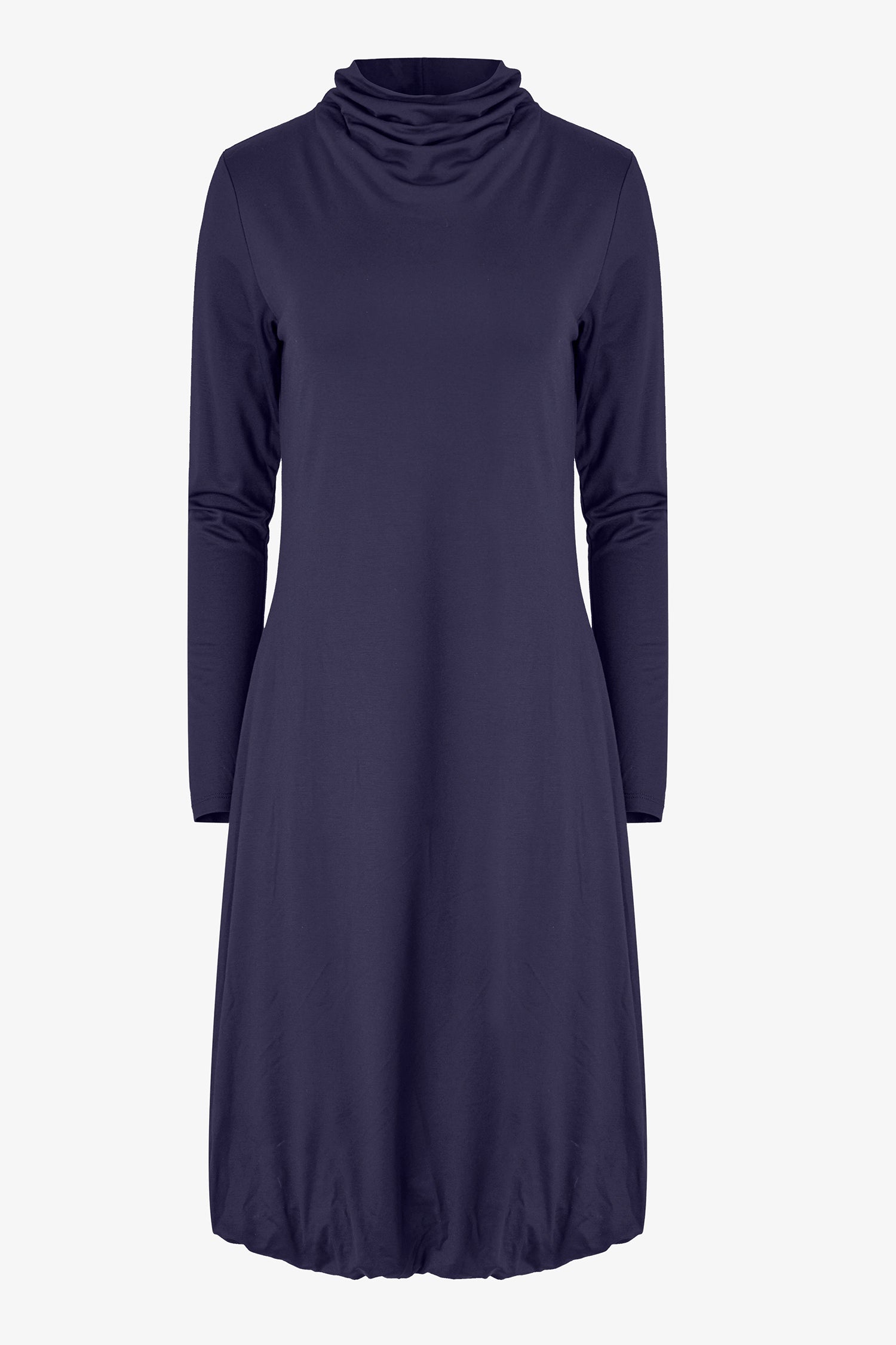 Draped Collar Jersey Dress
