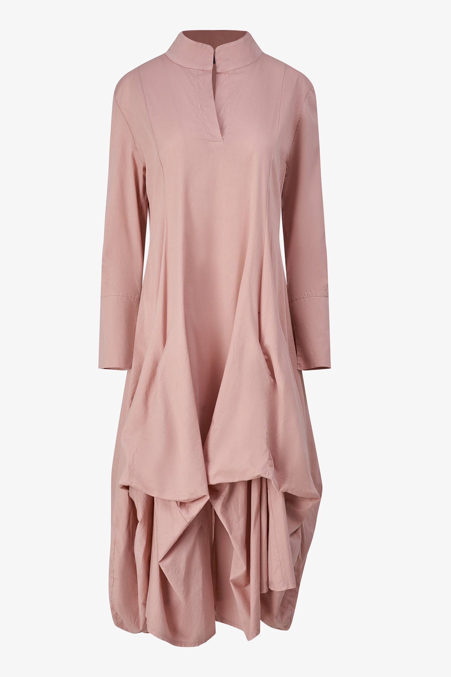 Draped Collar Shirt Dress