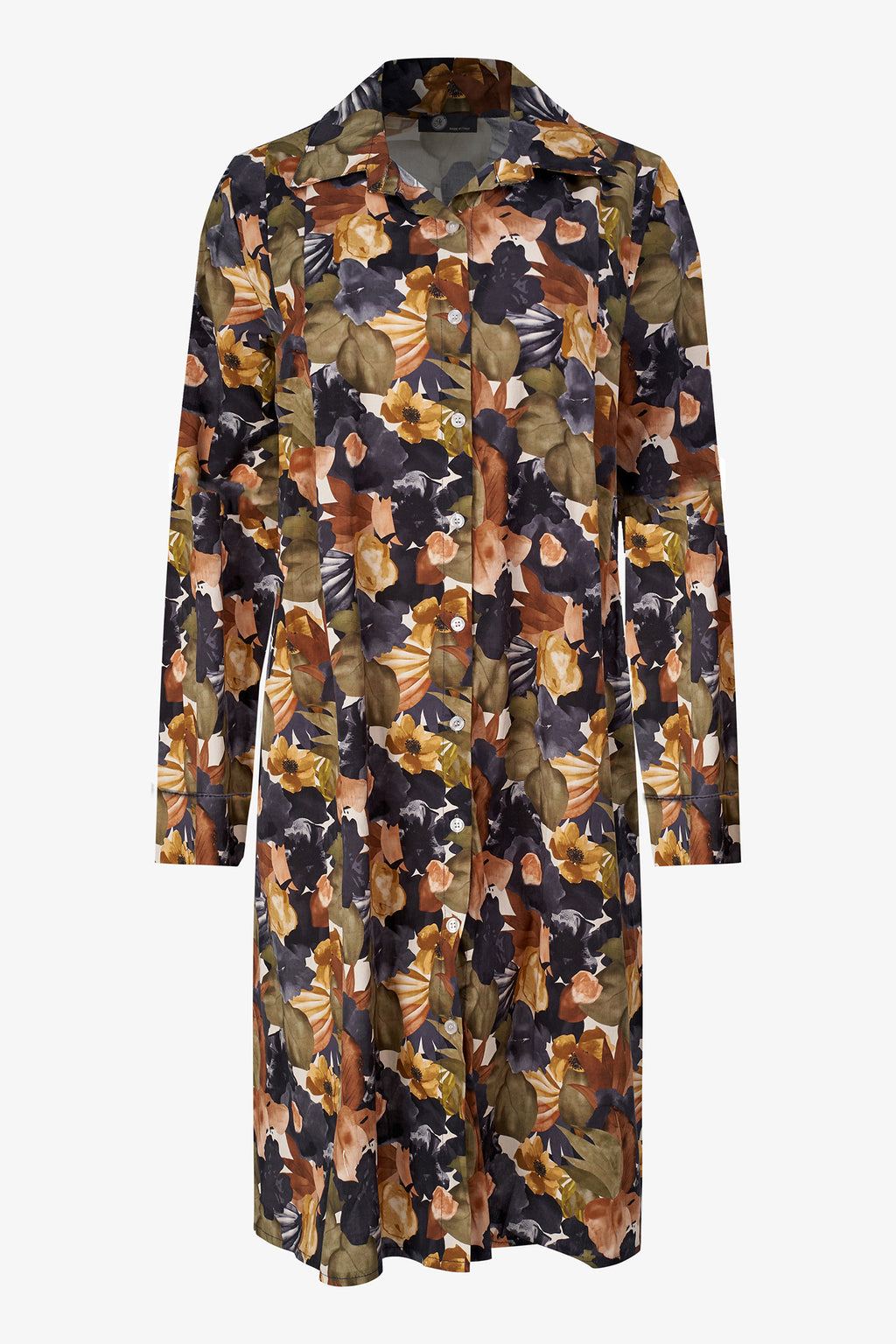Floral Button-Front Shirt Dress