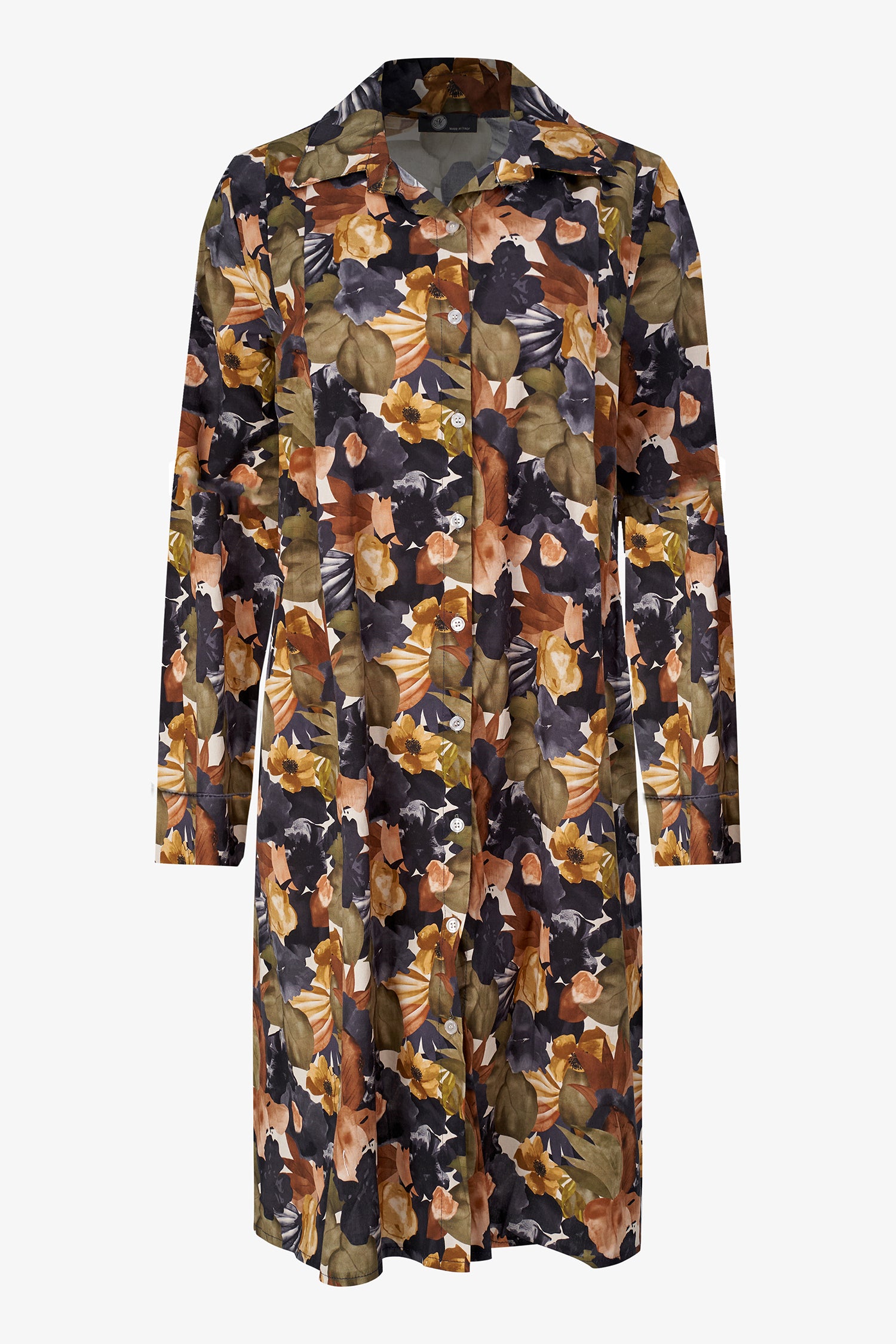 Floral Button-Front Shirt Dress