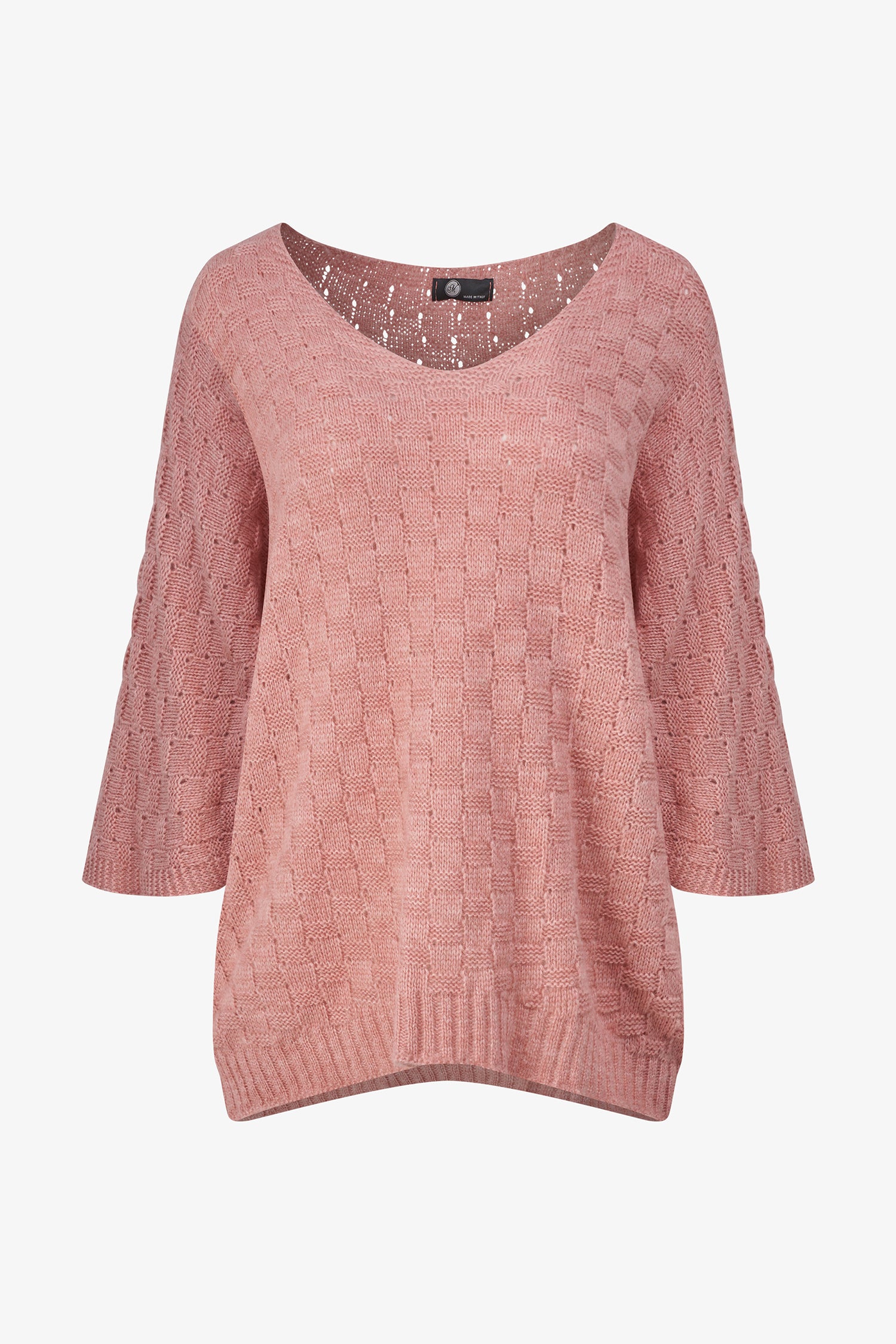 Textured Knit V-Neck Sweater