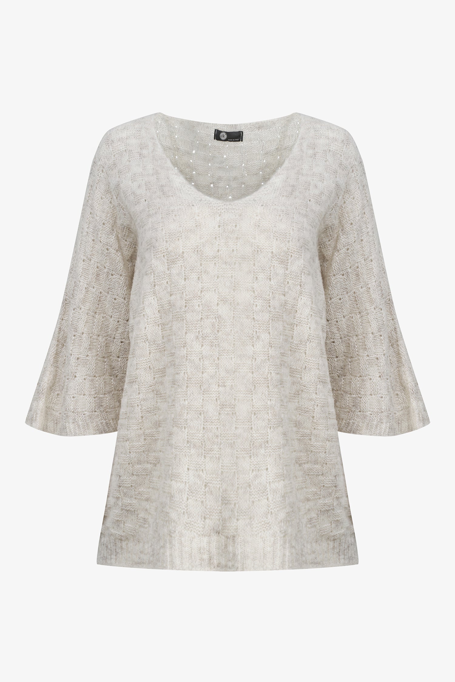 Textured Knit V-Neck Sweater