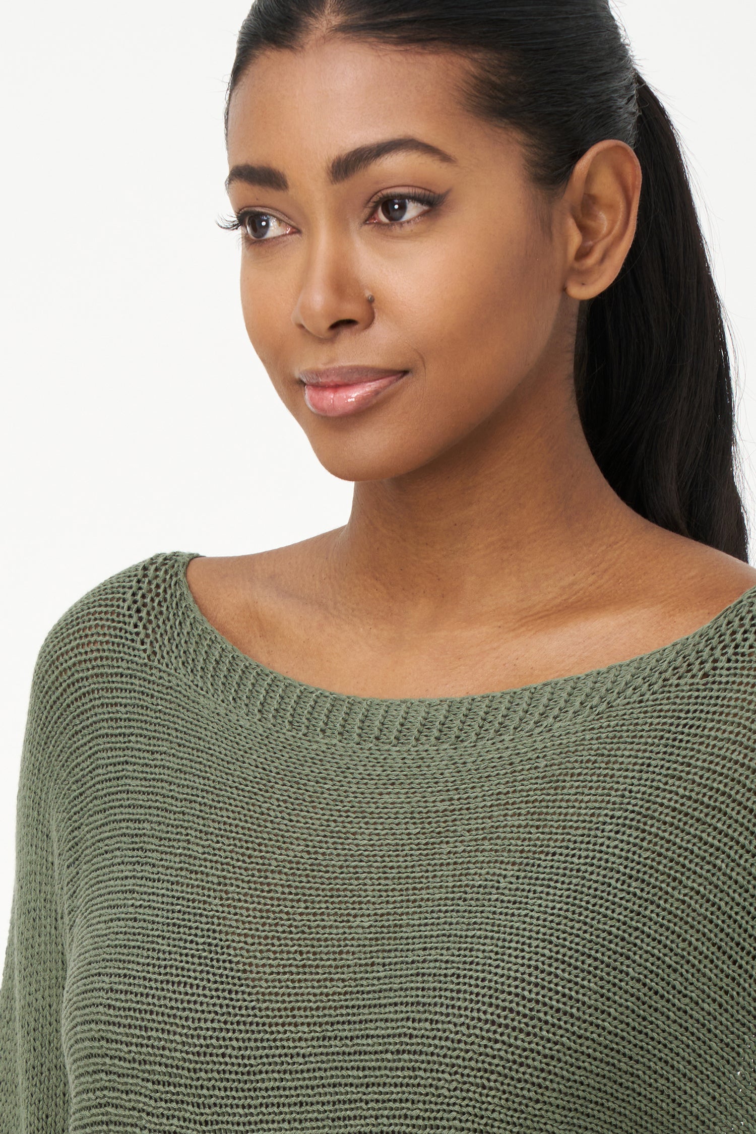 Brown ribbed acrylic sweater with soft knit texture and relaxed fit, perfect for cool days and layering in casual or dressy looks.