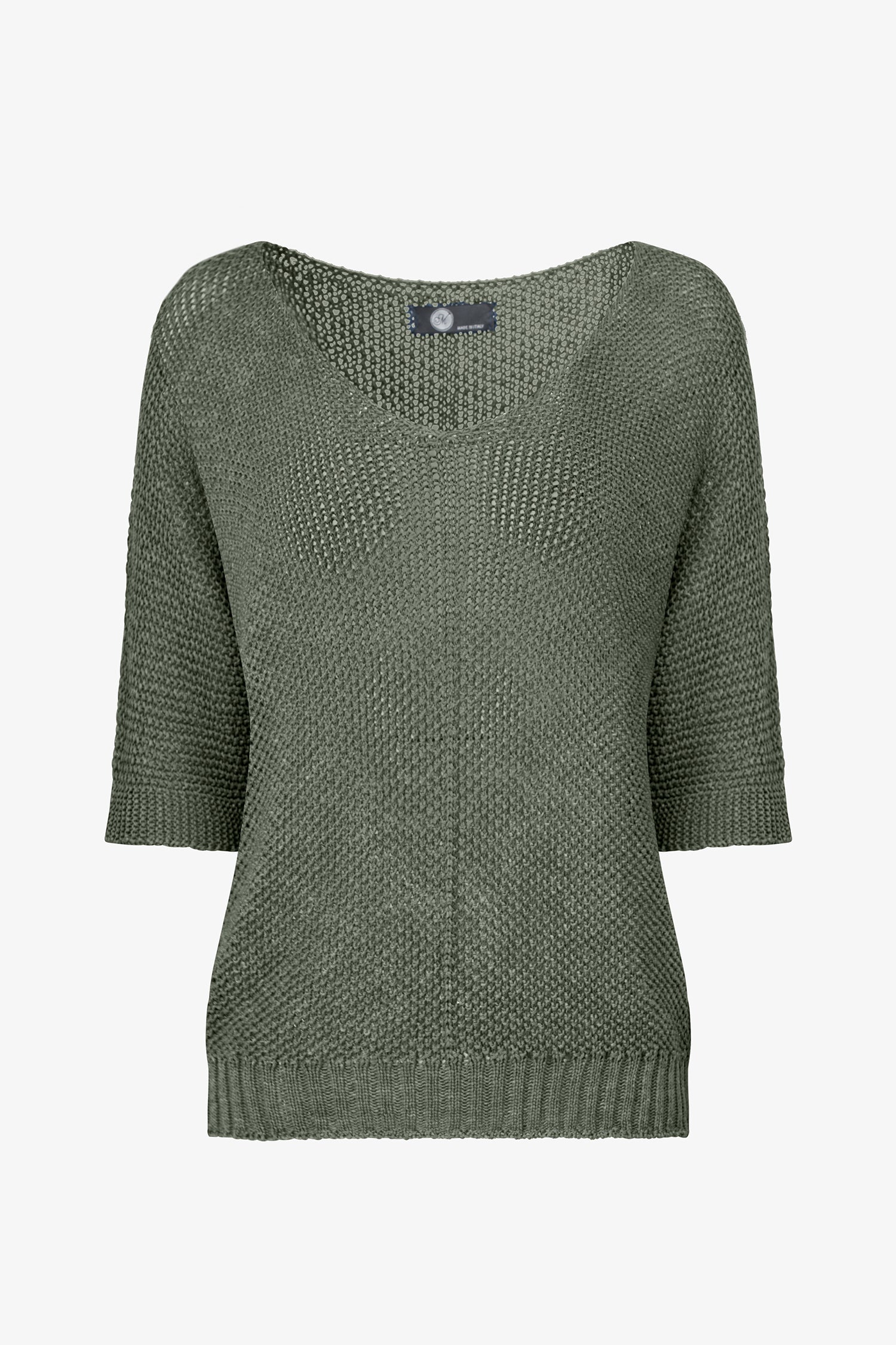 V-Neck Short Sleeve Knit Sweater