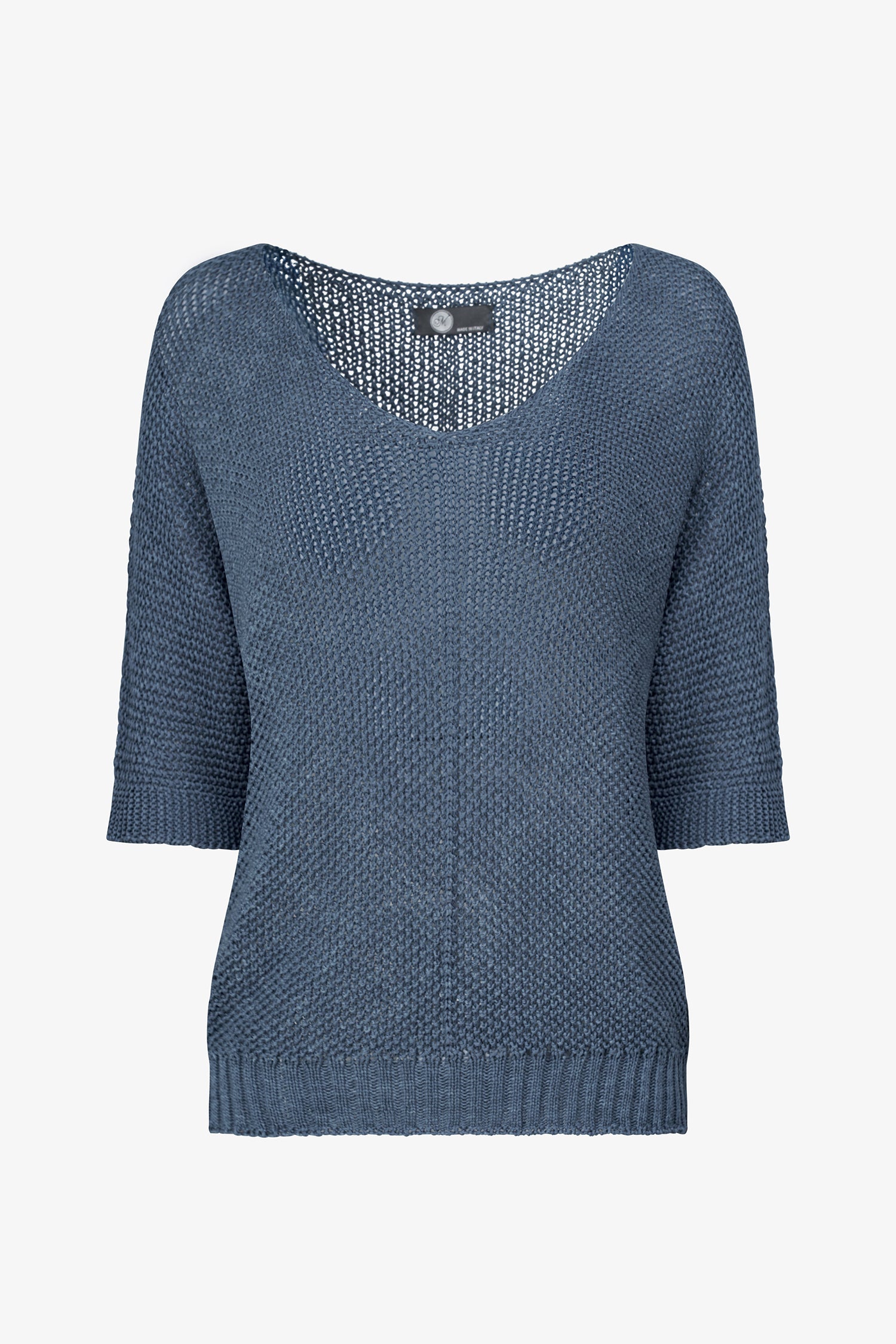 V-Neck Short Sleeve Knit Sweater