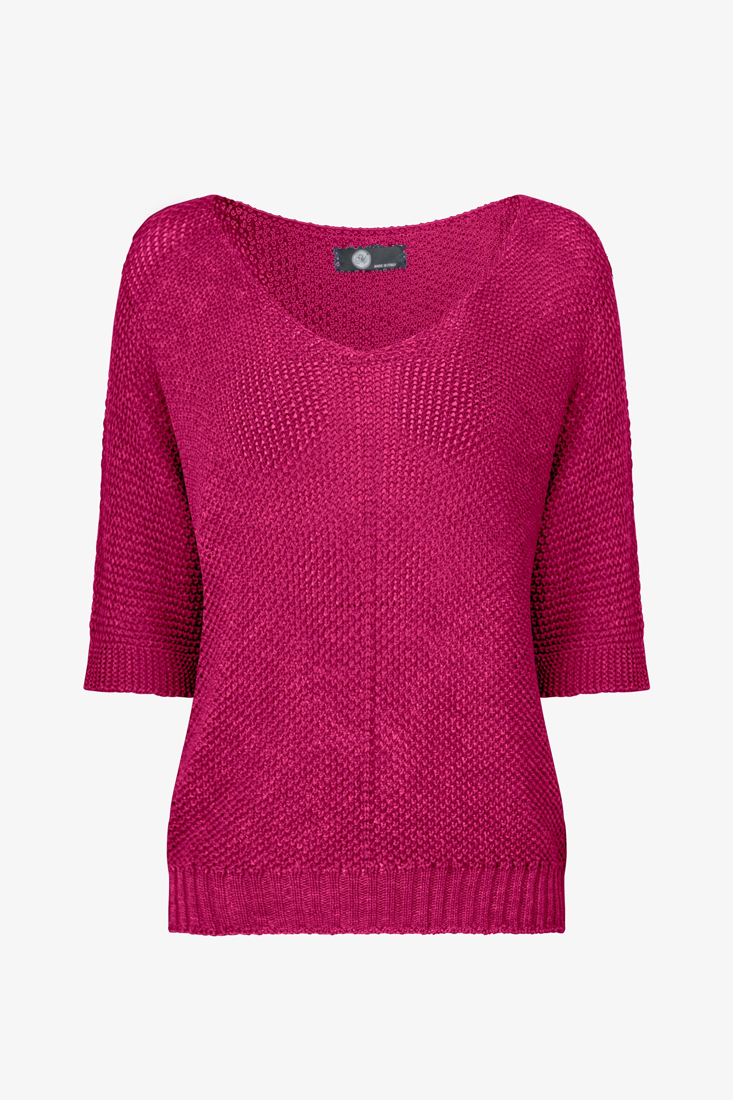V-Neck Short Sleeve Knit Sweater