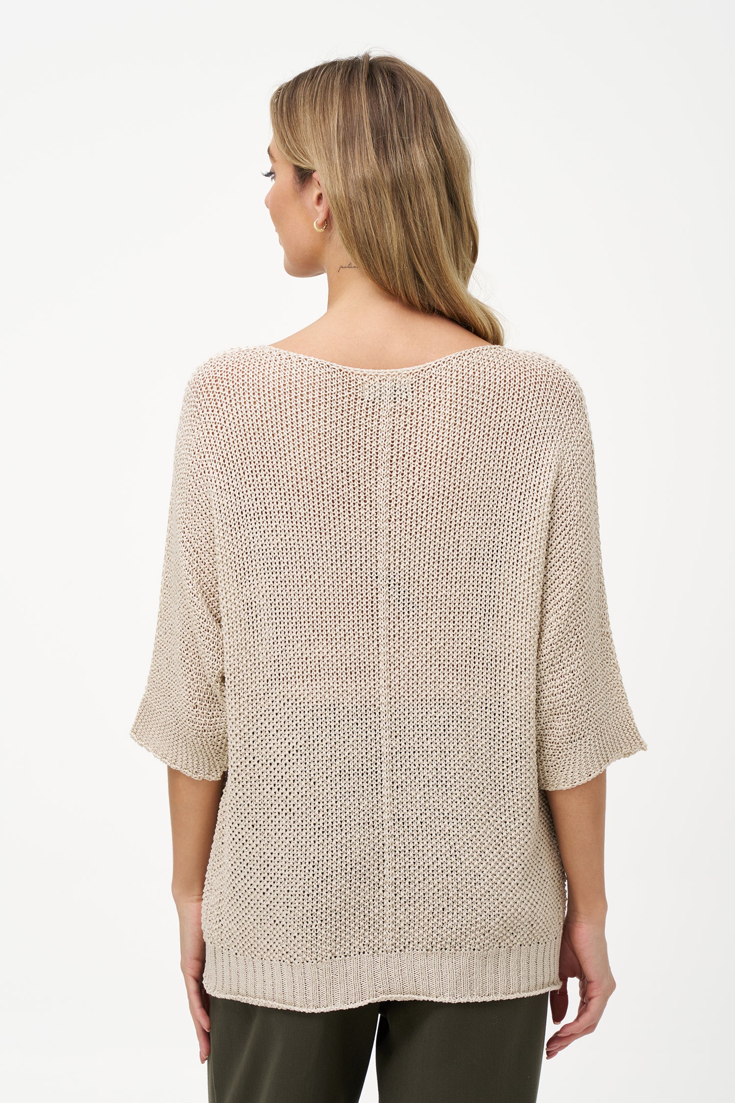 V-Neck Short Sleeve Knit Sweater