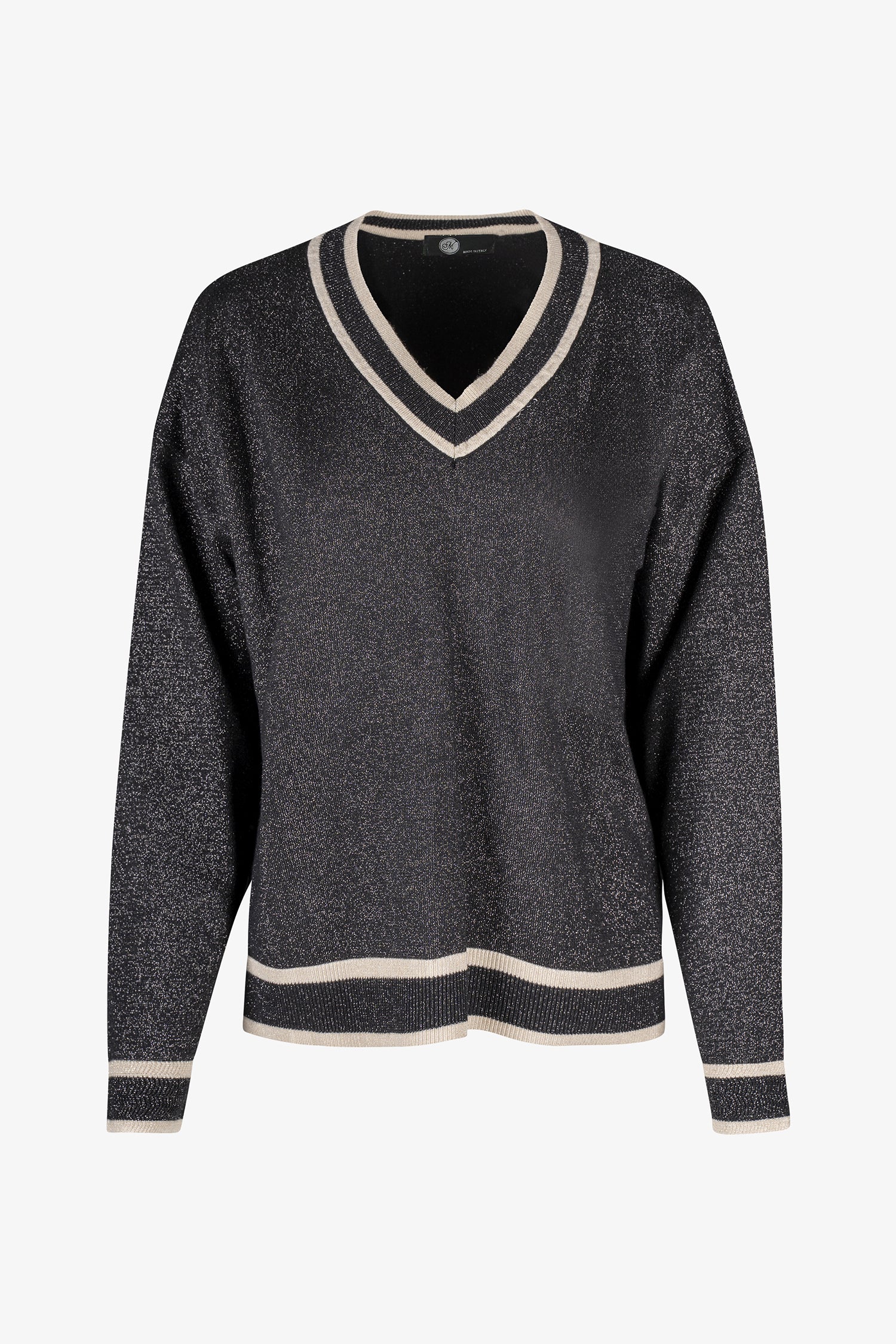 Metallic V-Neck Sweater