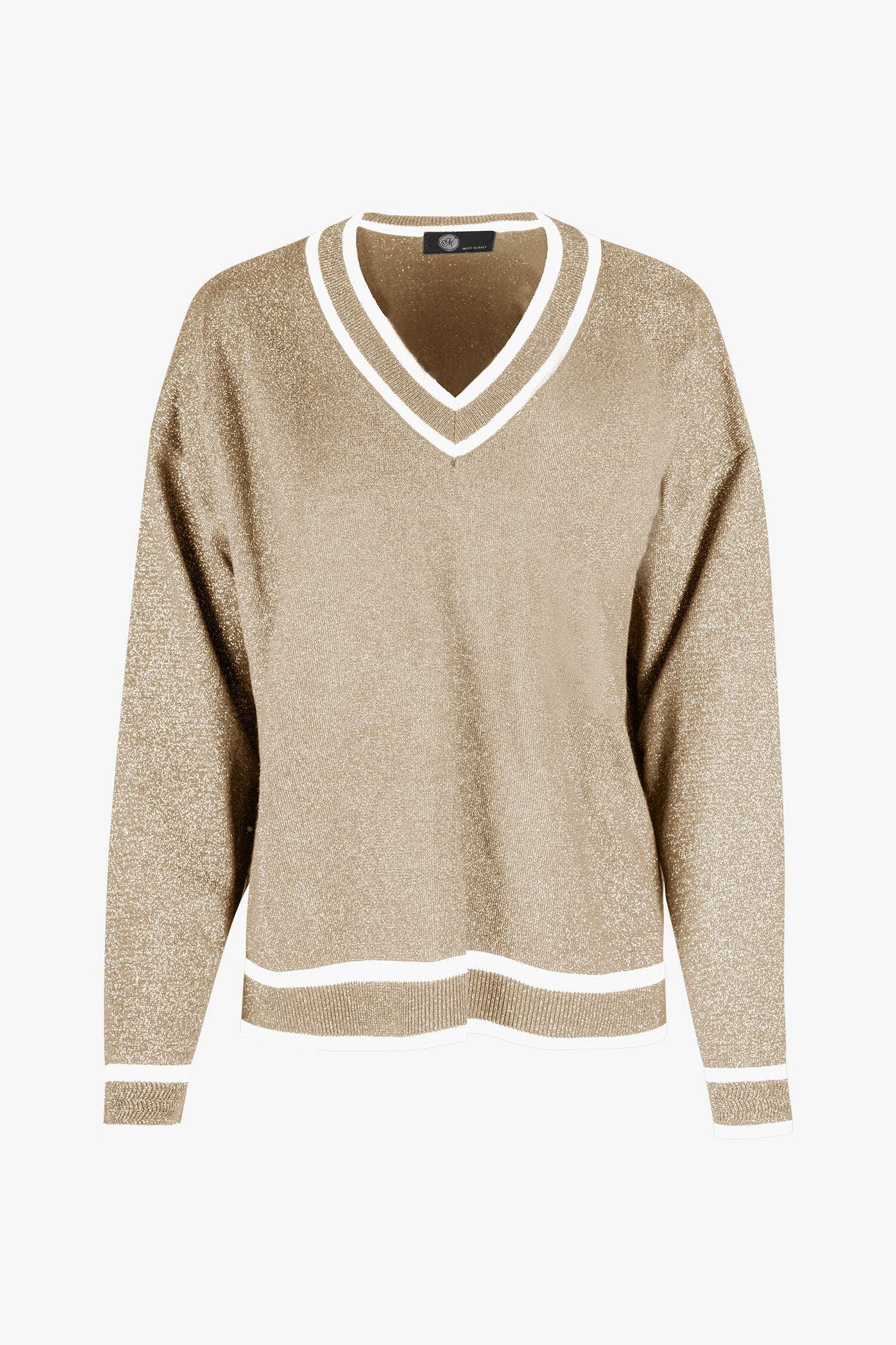 Metallic V-Neck Sweater
