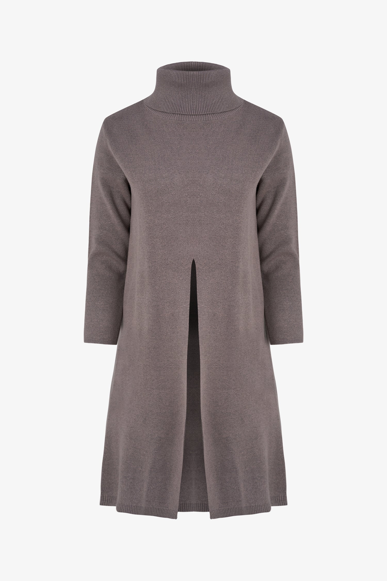 Turtleneck Split Tunic Sweater