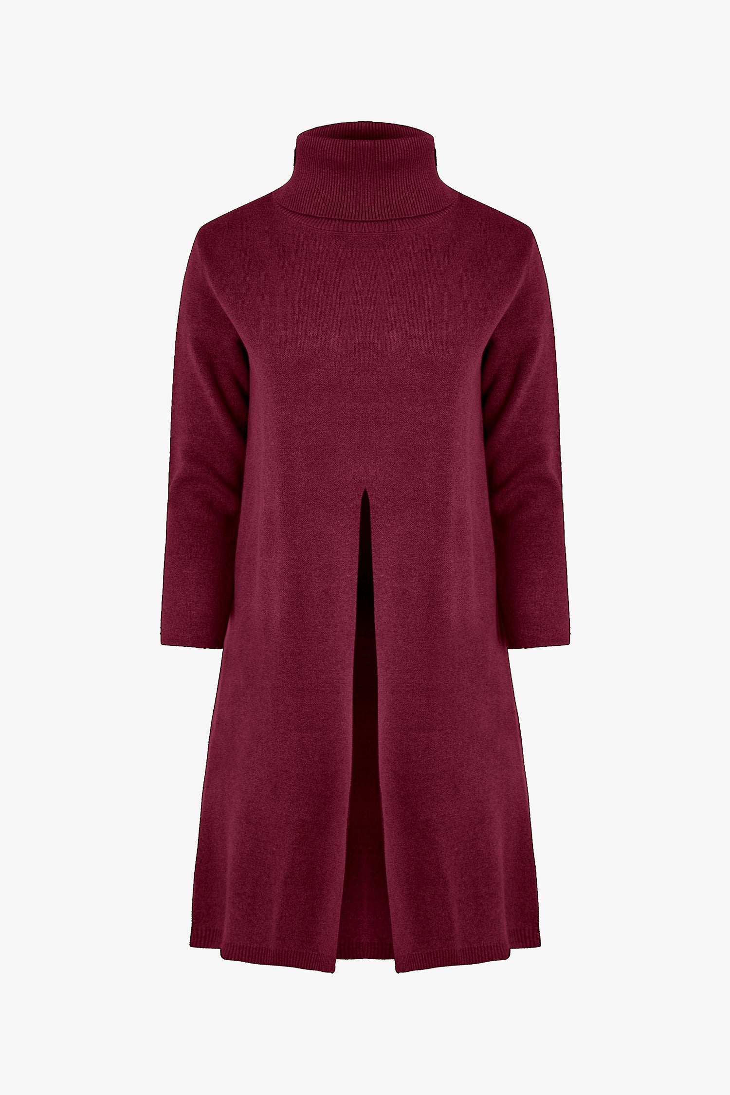 Turtleneck Split Tunic Sweater