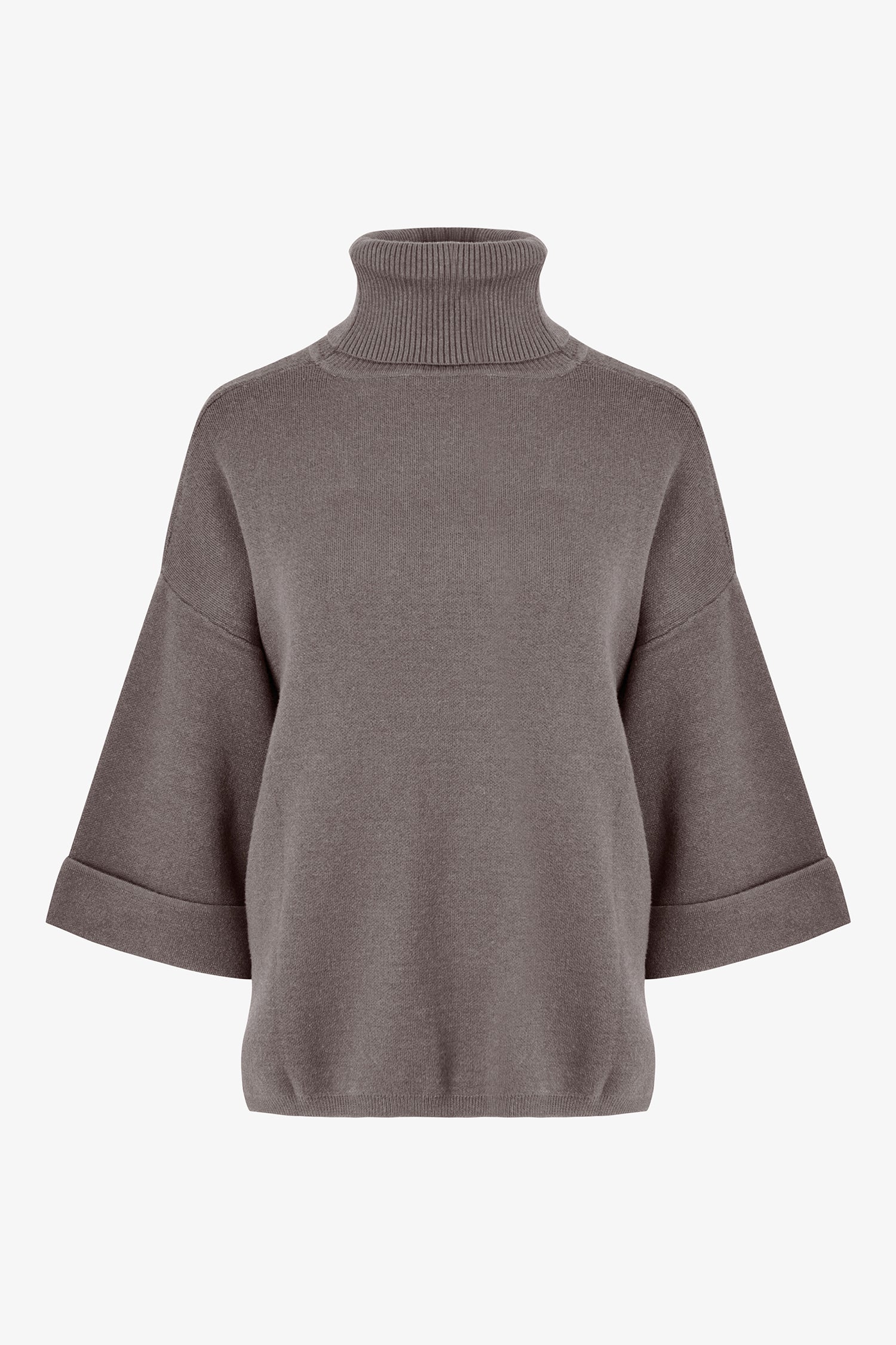 Folded Sleeve Turtleneck Sweater